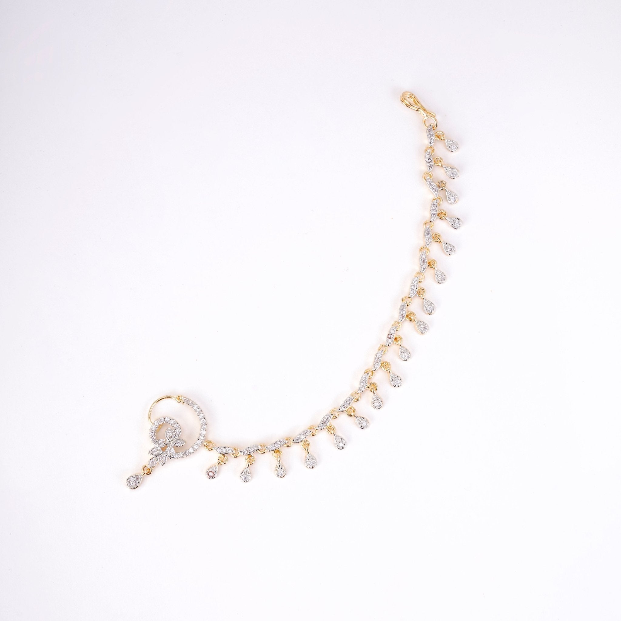 Elegant Gold Plated Floral Nath with String