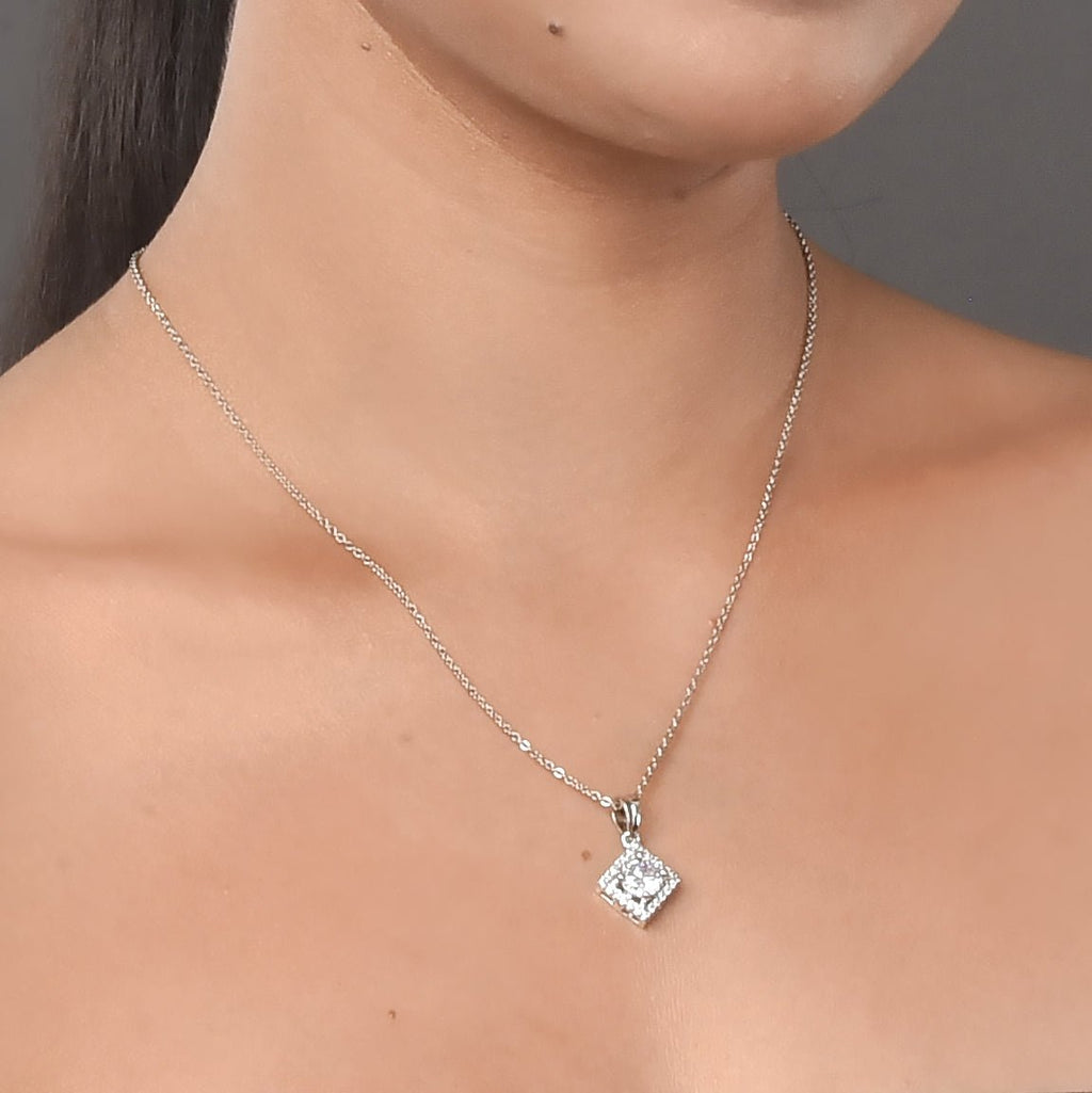 Opal Touch - Elegant Rhodium Locket Set with Pearl Accent - Locket Set