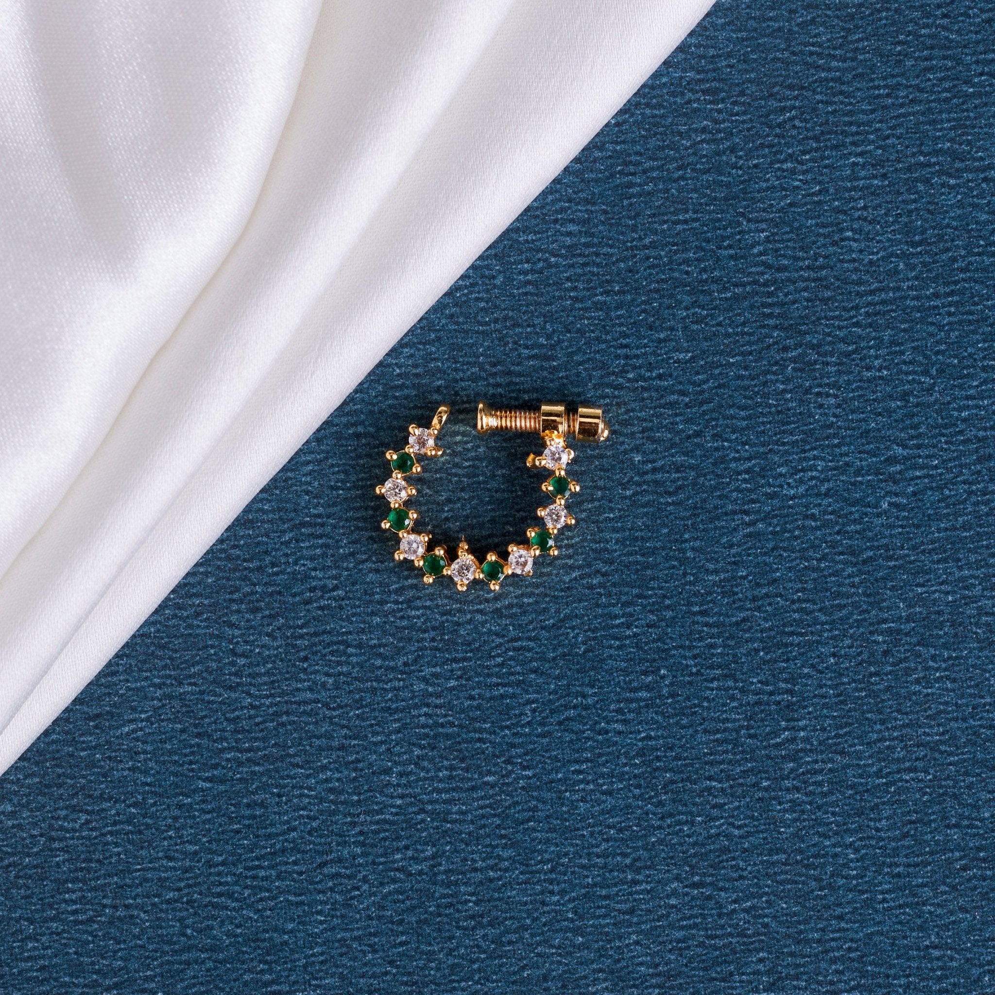 Elegant White Gold CZ Nose Pin | AAA-Grade Cubic Zirconia