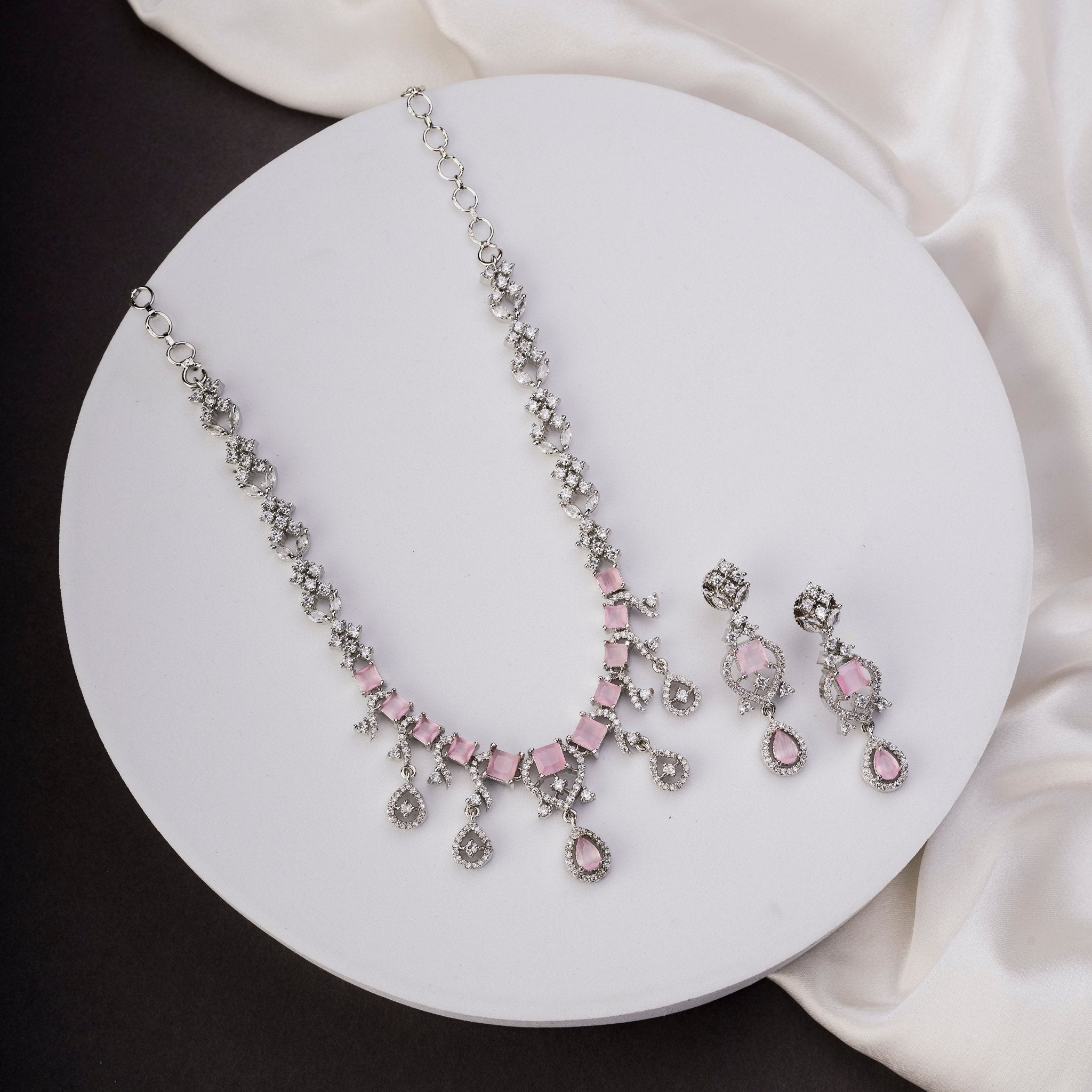 Elysian Spark Rhodium Plated Necklace