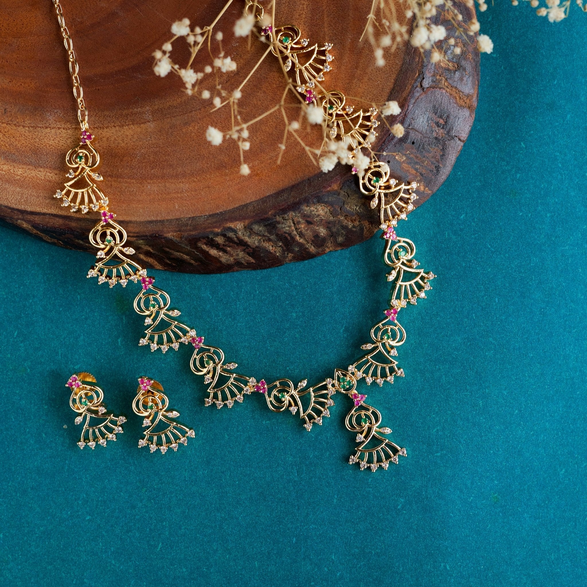 Emerald Ruby Fusion Necklace
