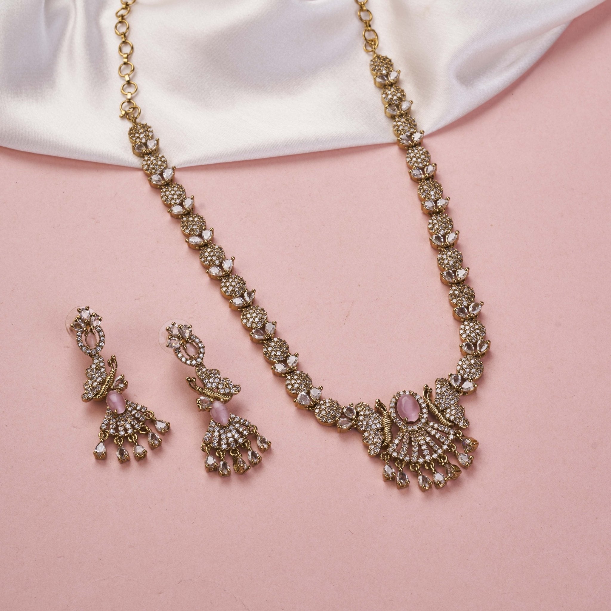 Enchanted Butterfly Mehendi Plated Necklace Set