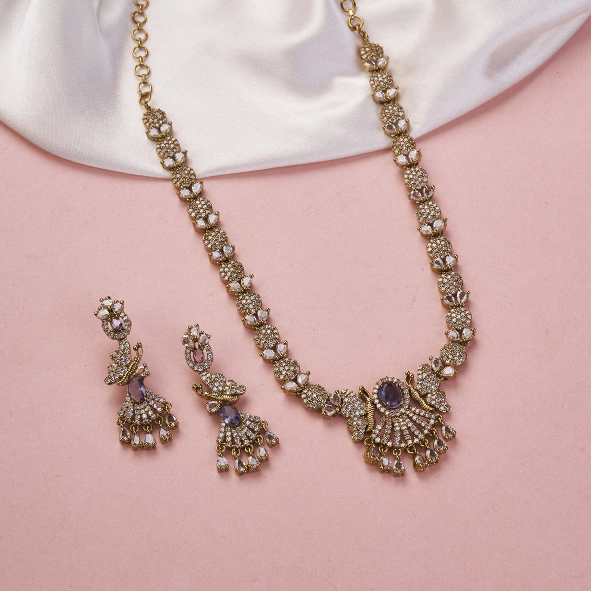 Enchanted Butterfly Mehendi Plated Necklace Set
