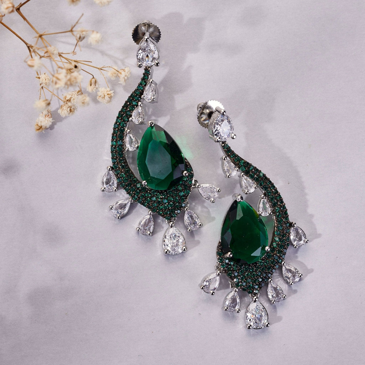 Enchanted Dew Black Plated Earrings