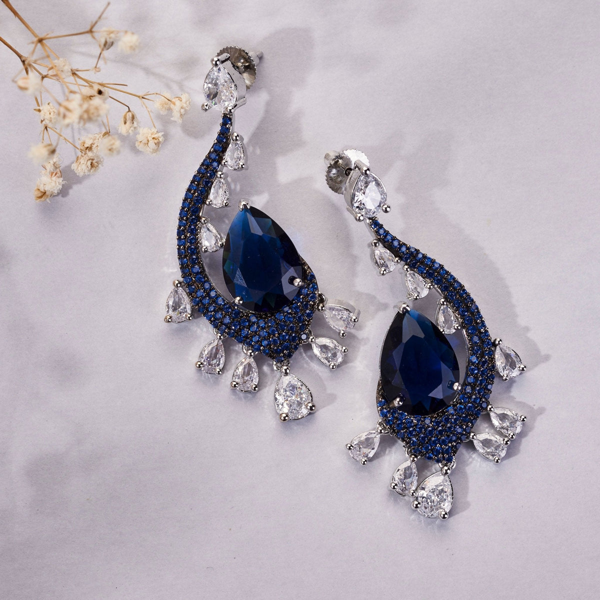 Enchanted Dew Black Plated Earrings