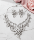 Enchanting Flower Petals Rhodium Necklace