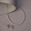 Enchanting Pave Cubic Zirconia Rhodium Necklace Set