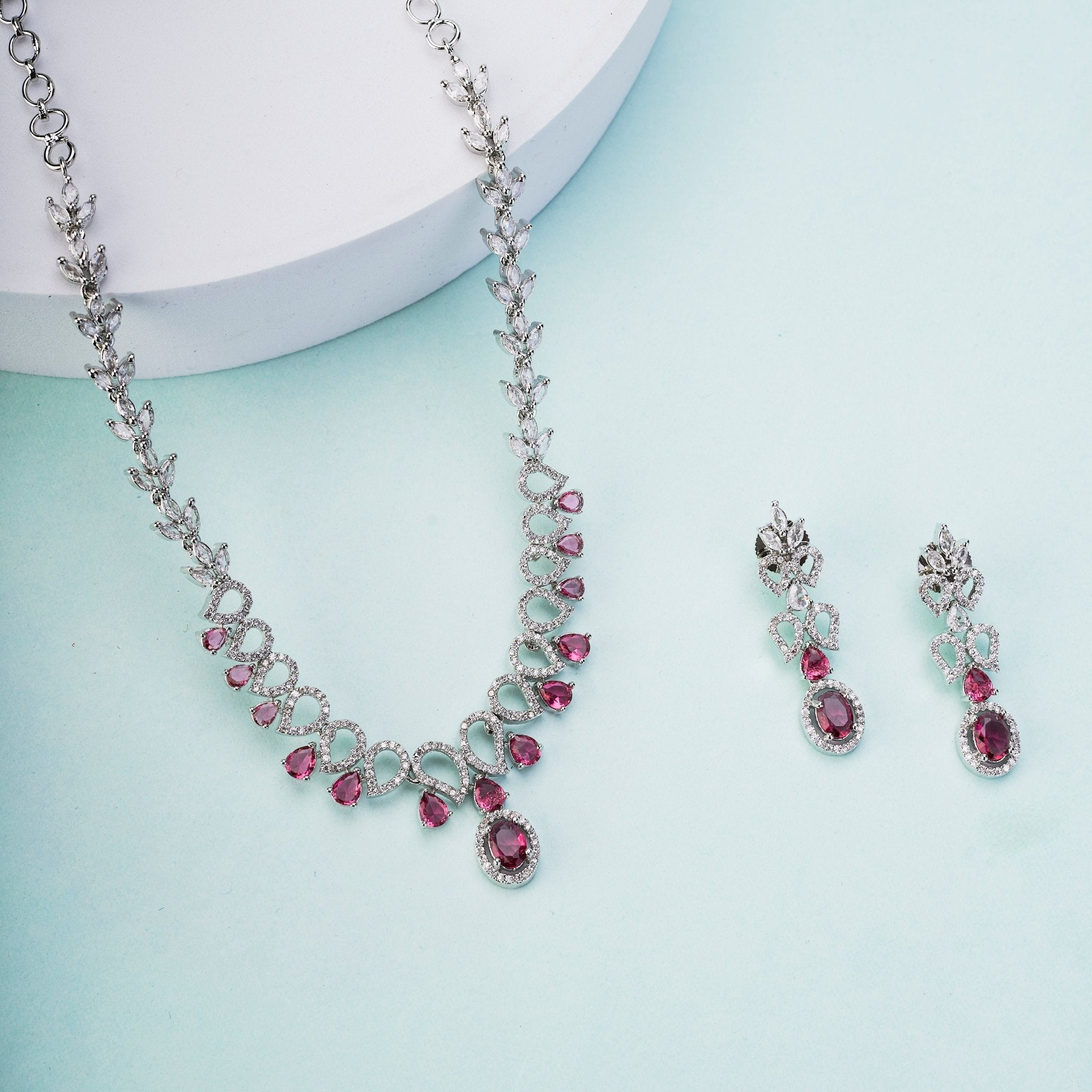 Ethereal Bloom Rhodium Necklace