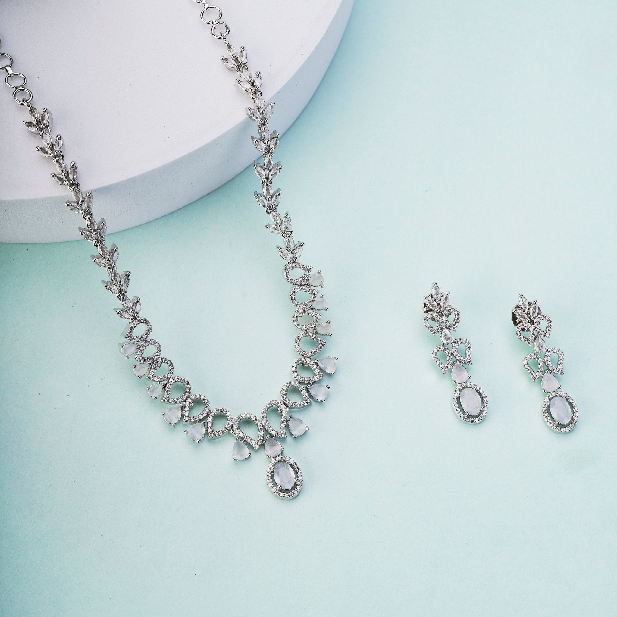 Ethereal Bloom Rhodium Necklace