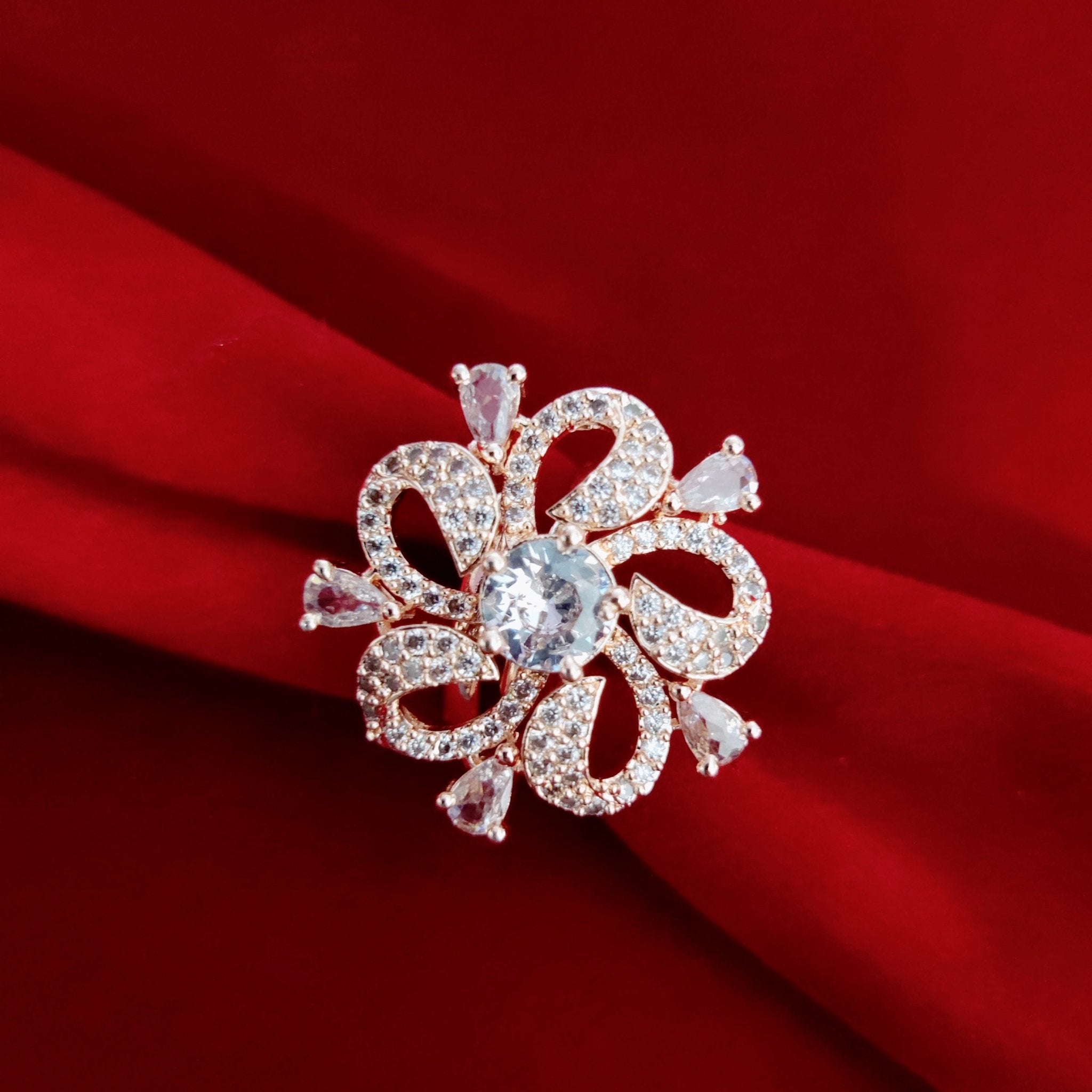 Ethereal Charm White Rose Gold Ring