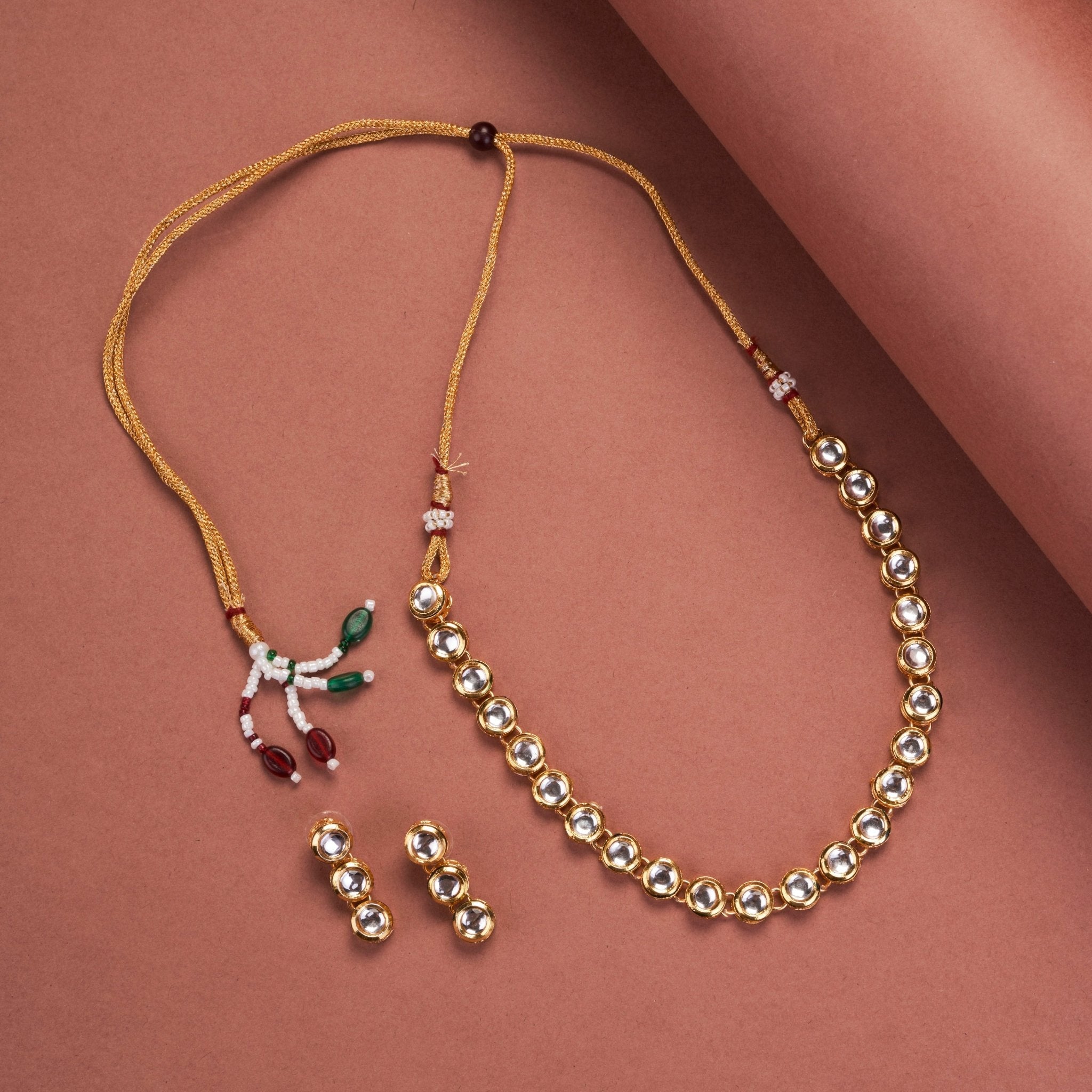 Ethreal Glow Gold Plated Necklace Set