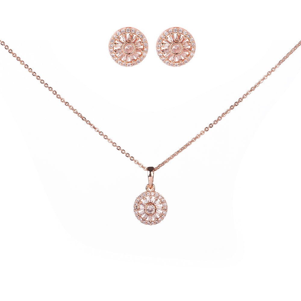 Opal Touch - Feminine Rose Gold Locket Set with Floral Motif - Locket Set
