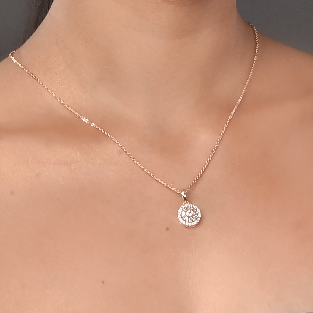 Opal Touch - Feminine Rose Gold Locket Set with Floral Motif - Locket Set
