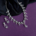 Rhodium Plated Peacock Design Stone Necklace Set