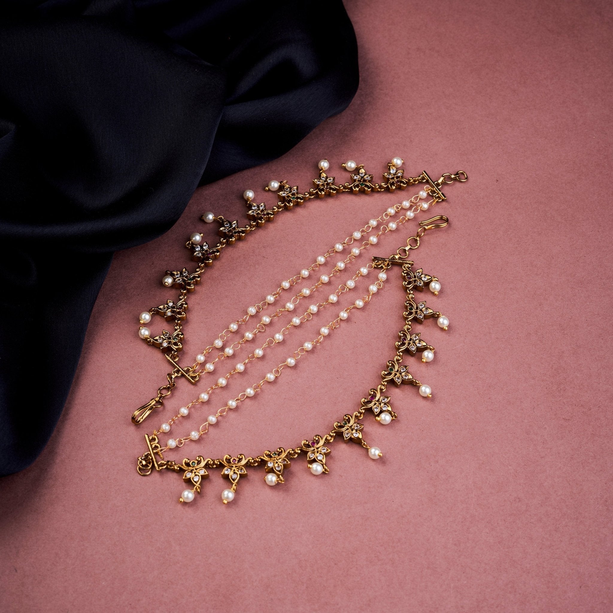 Floral Antique Hair Chain