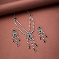Floral Trellis Rhodium Plated Necklace