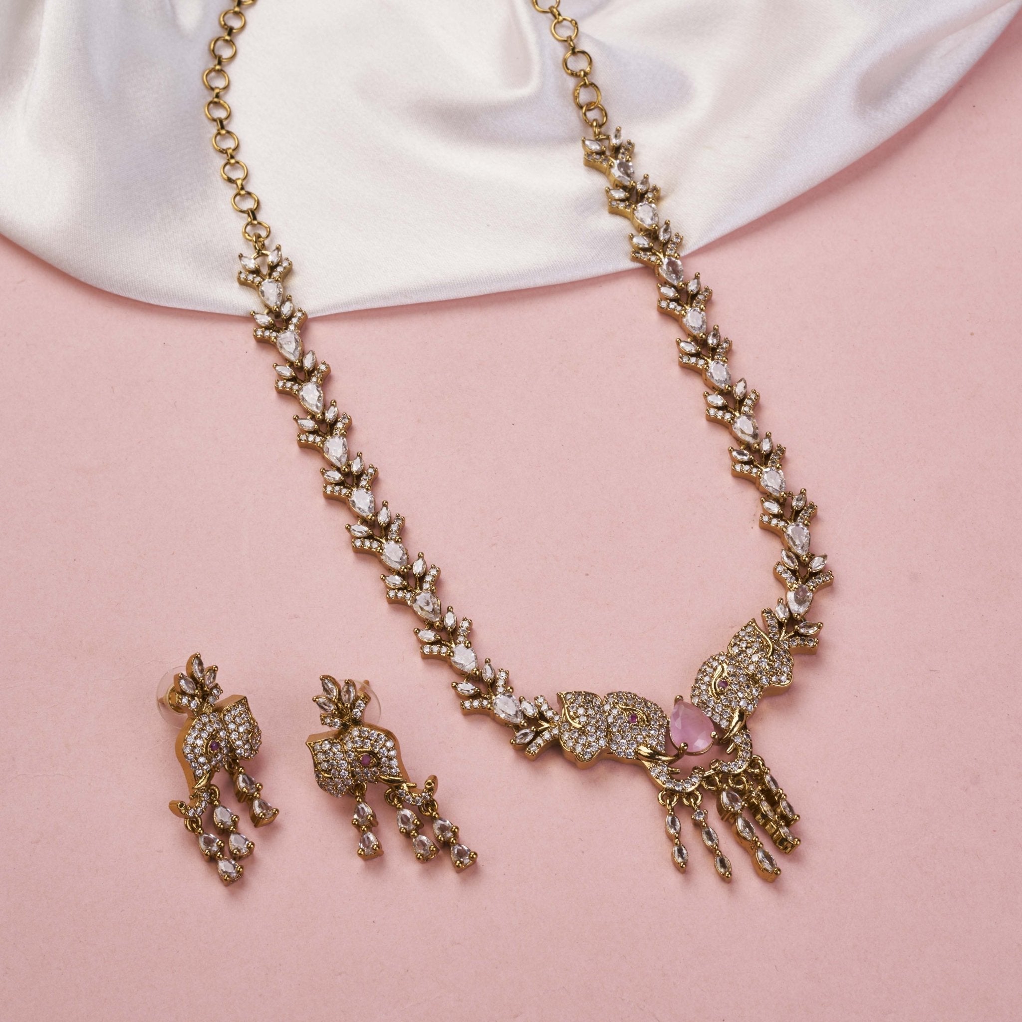 Gajanan Mehendi Plated Necklace Set
