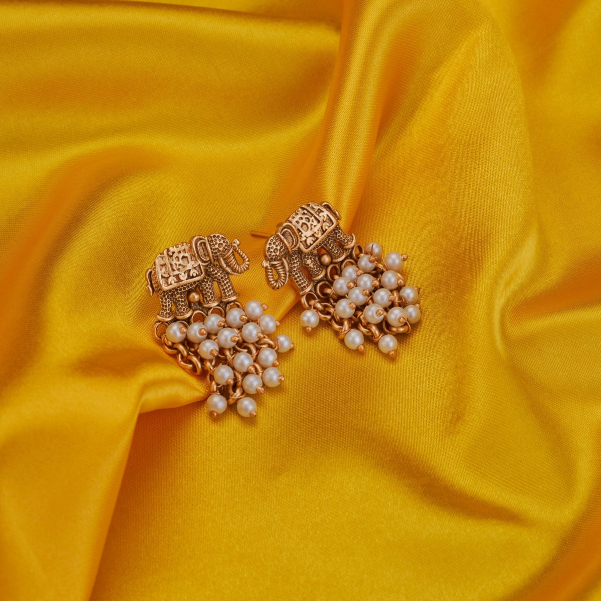 Gajraj Matte Gold Plated Earrings
