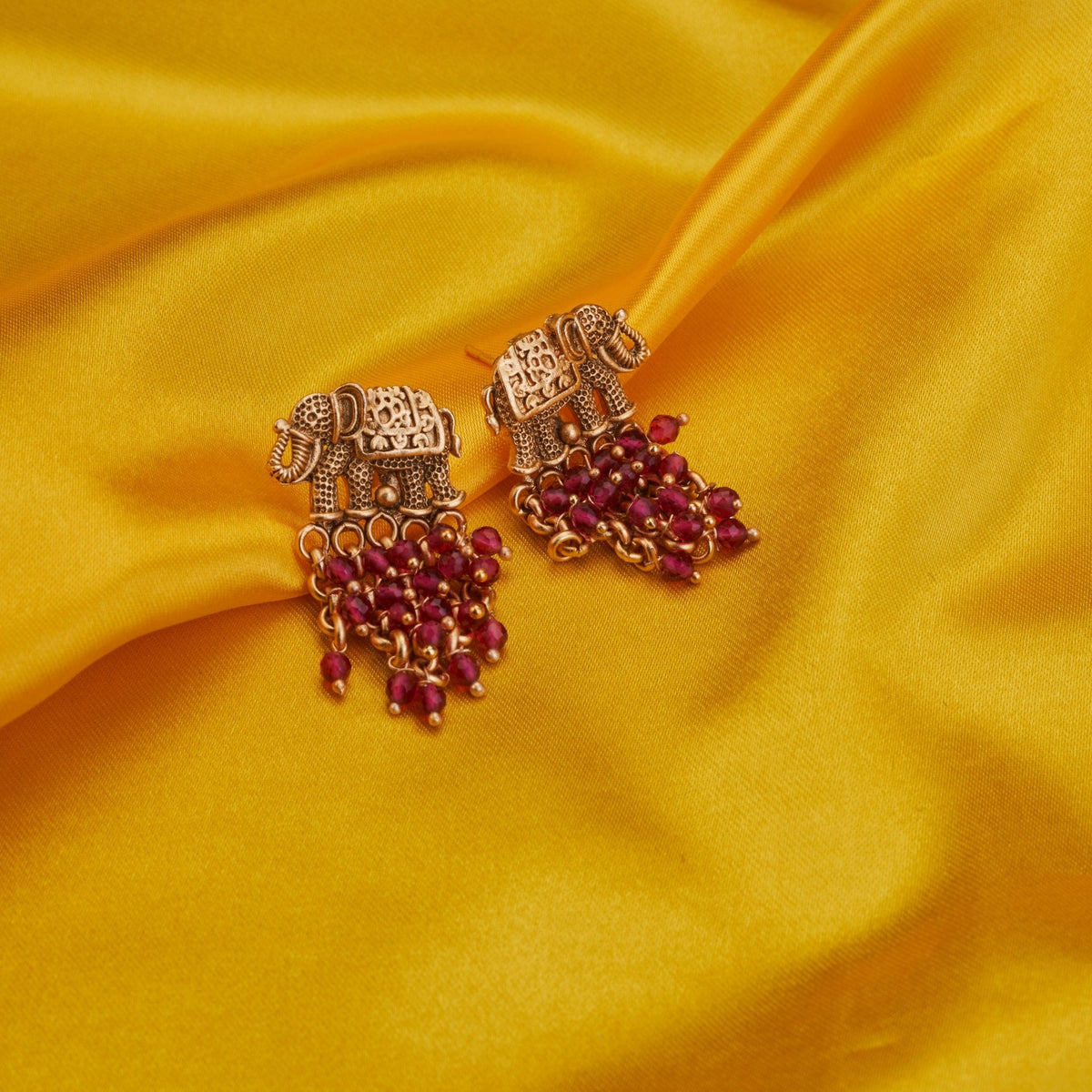 Gajraj Matte Gold Plated Earrings