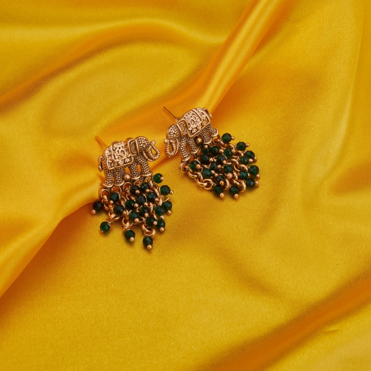 Gajraj Matte Gold Plated Earrings