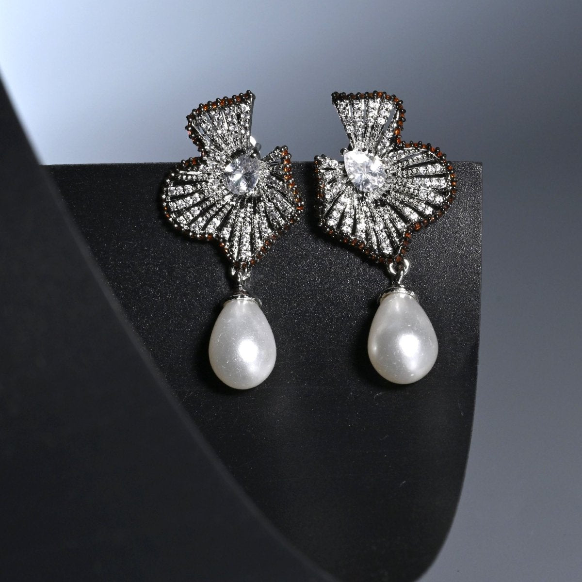 Garden Mist Rhodium Plated Earrings
