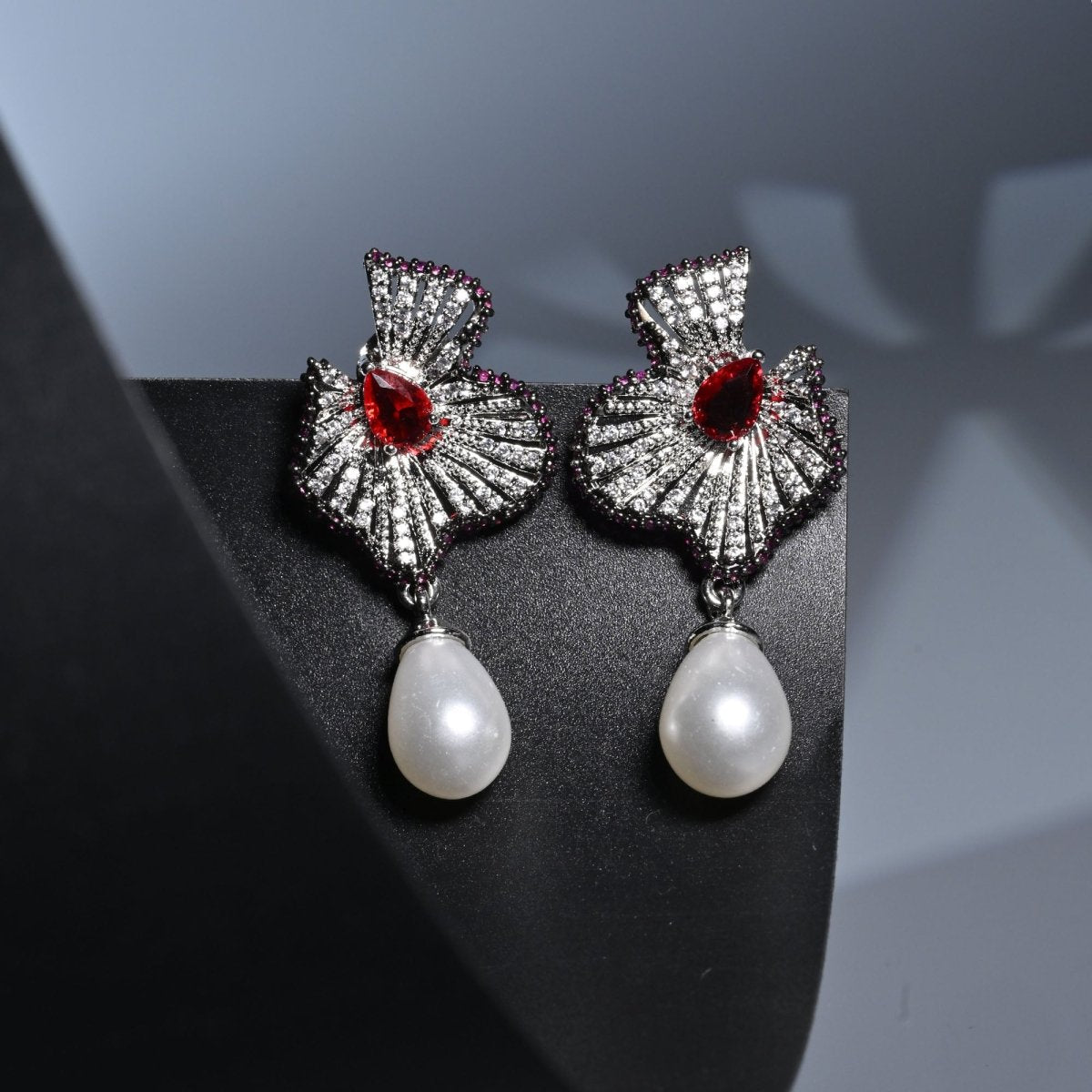 Garden Mist Rhodium Plated Earrings