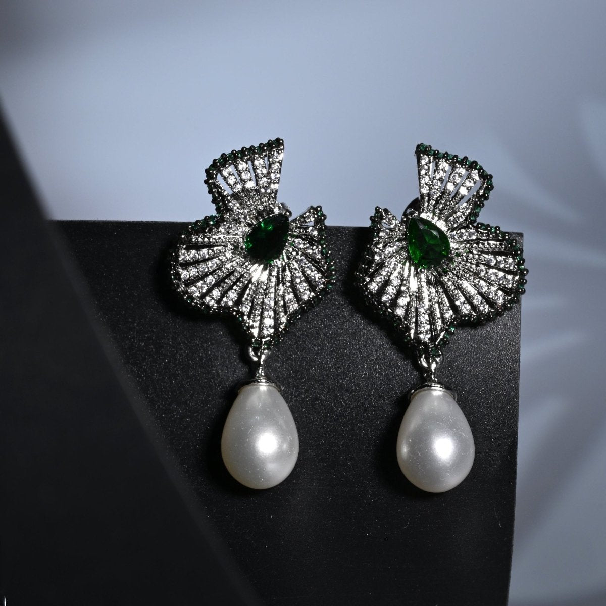 Garden Mist Rhodium Plated Earrings
