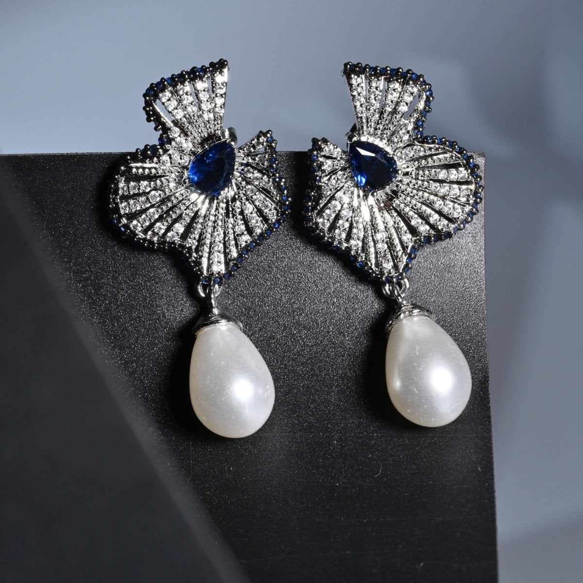 Garden Mist Rhodium Plated Earrings