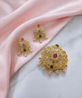 Gilded Splendor Golden Locket Set - Opal Touch