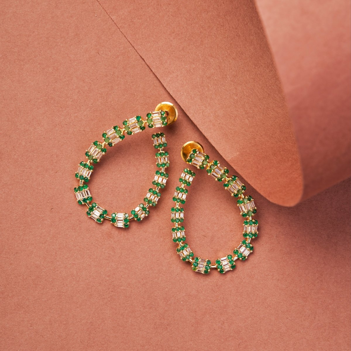 Glamorous Gemstone Hoop Earrings