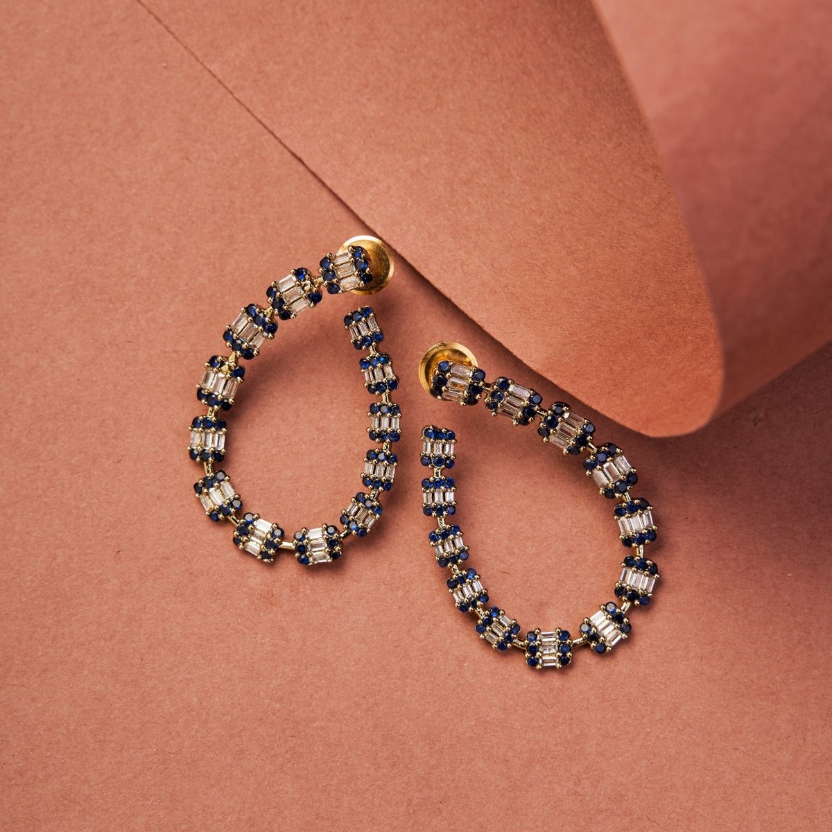 Glamorous Gemstone Hoop Earrings