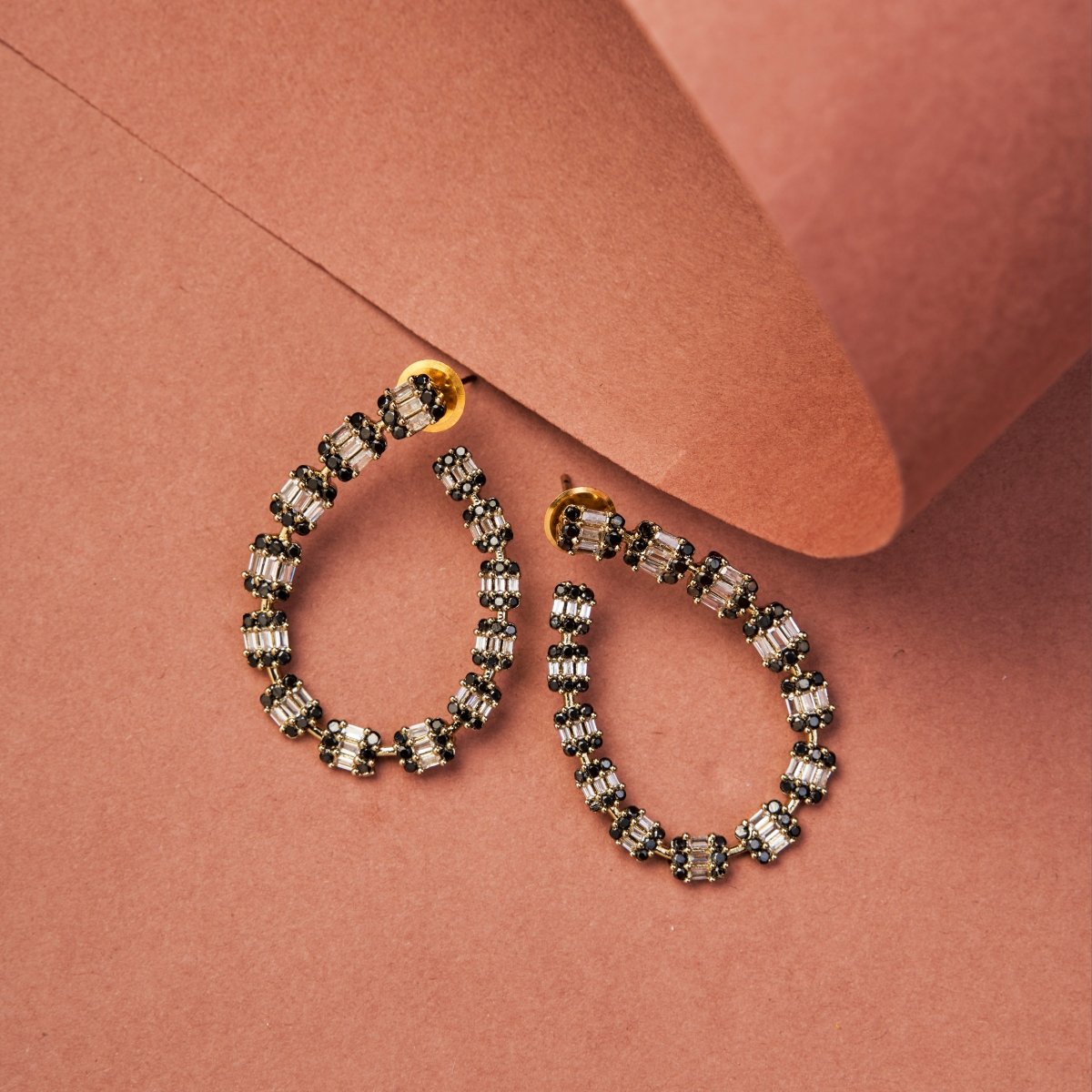 Glamorous Gemstone Hoop Earrings