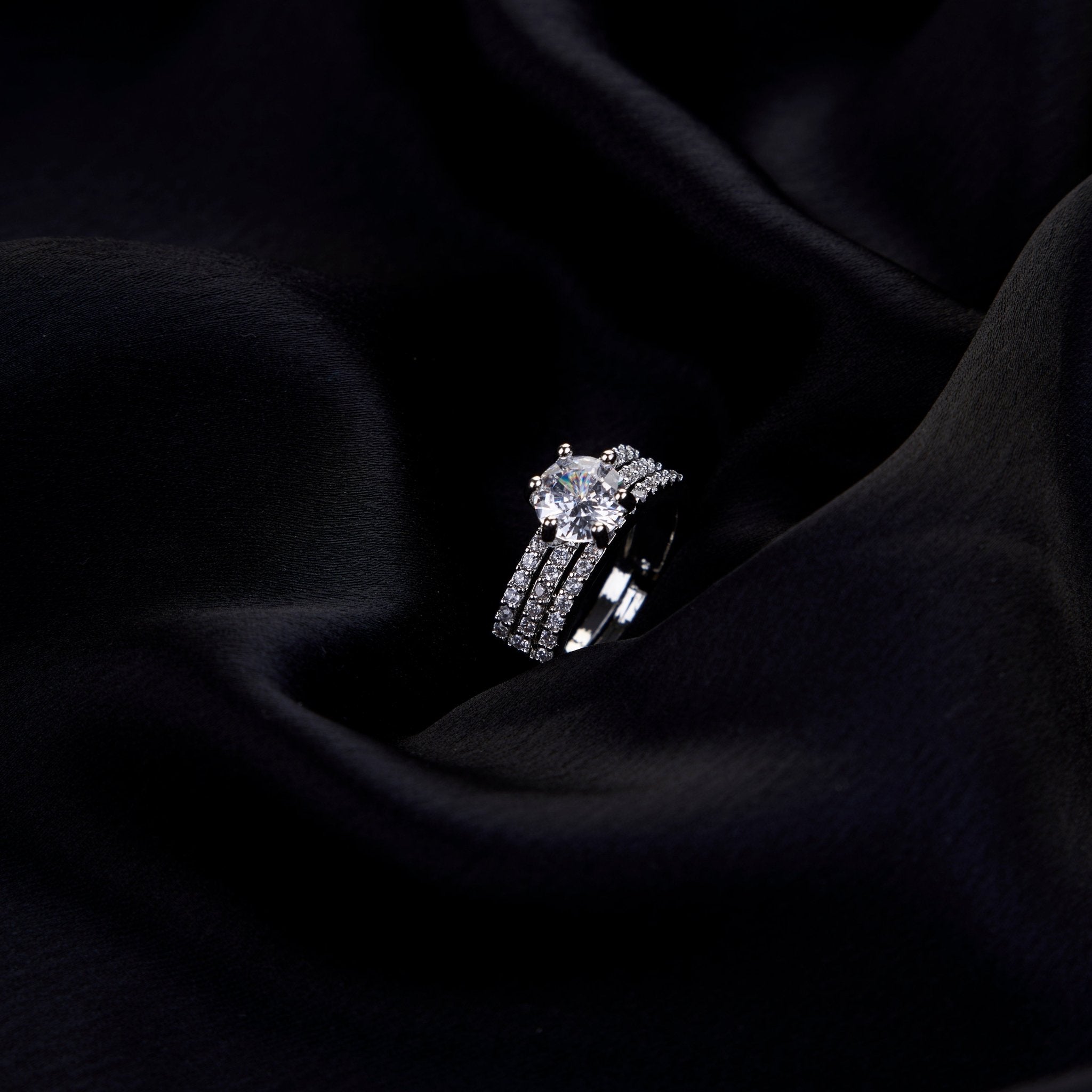 Glamour Rhodium Diamond Ring