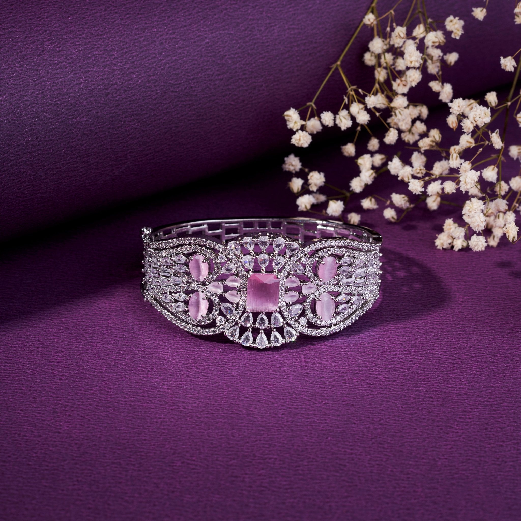 Glimmering Rhodium Plated Bracelet