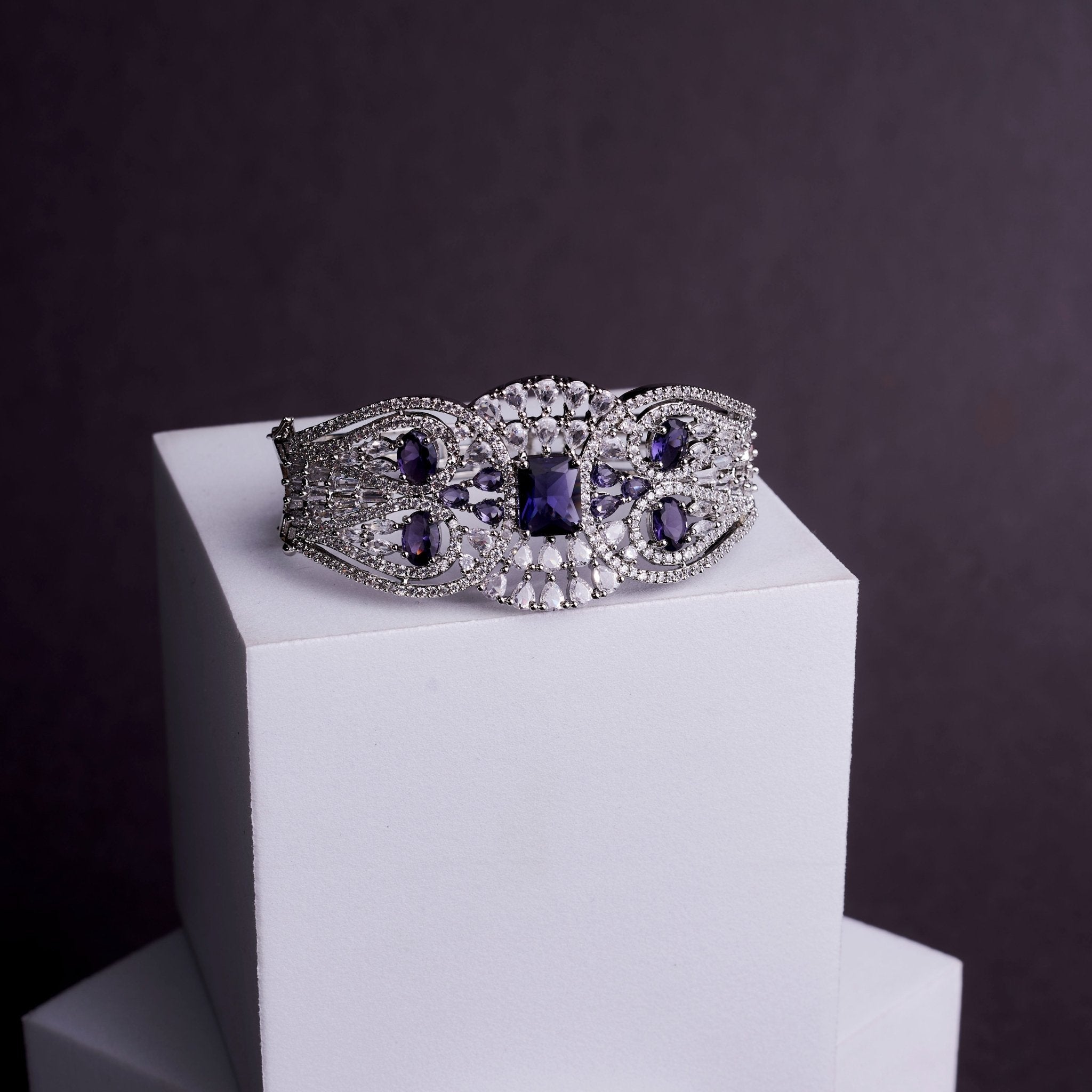 Glimmering Rhodium Plated Bracelet