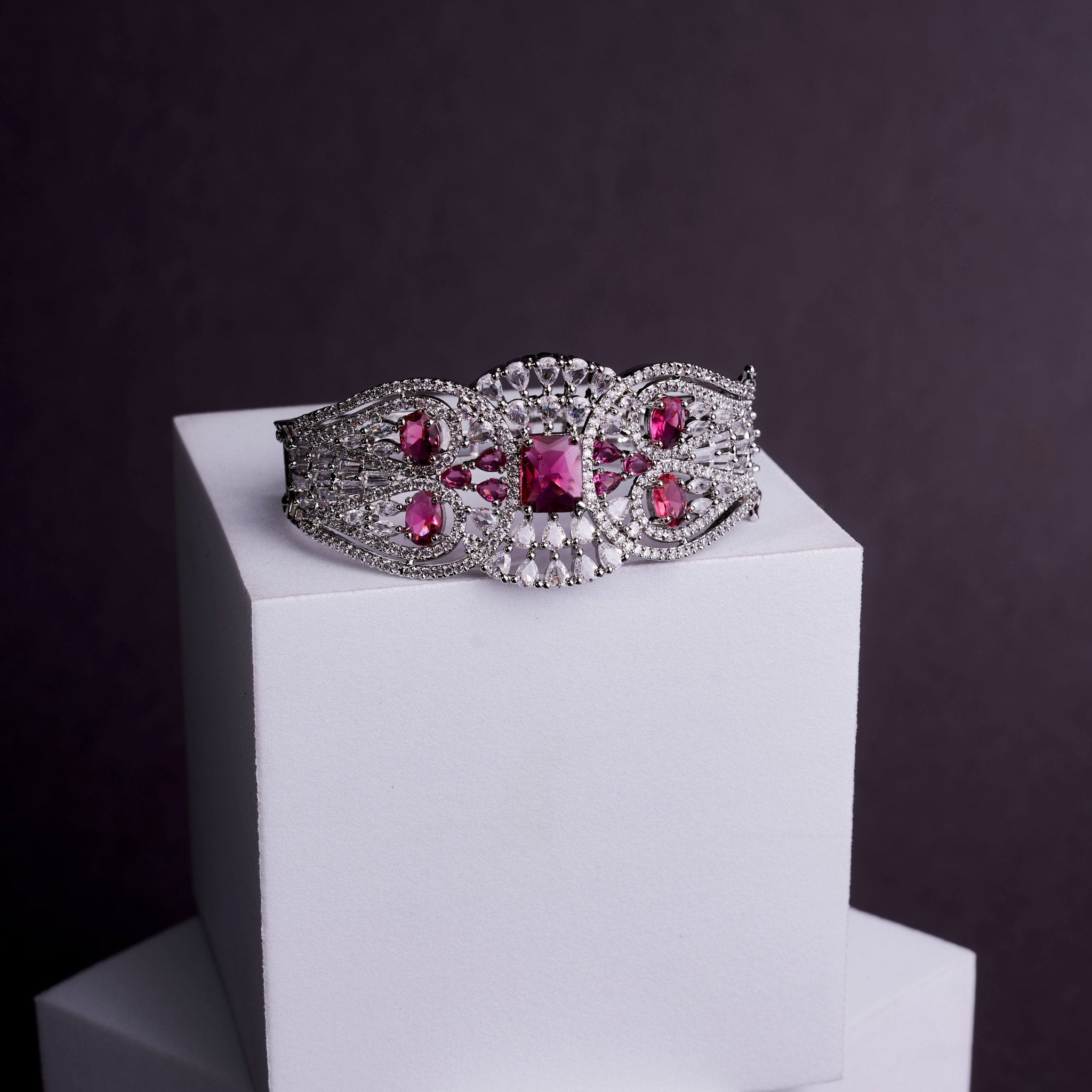 Glimmering Rhodium Plated Bracelet