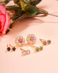 Gold Plated 5 Color Changeable Earrings