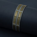 Gold Plated Bangles with Silver Textured Borders