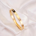 Gold-Plated Love Bracelet with Cubic Zirconia
