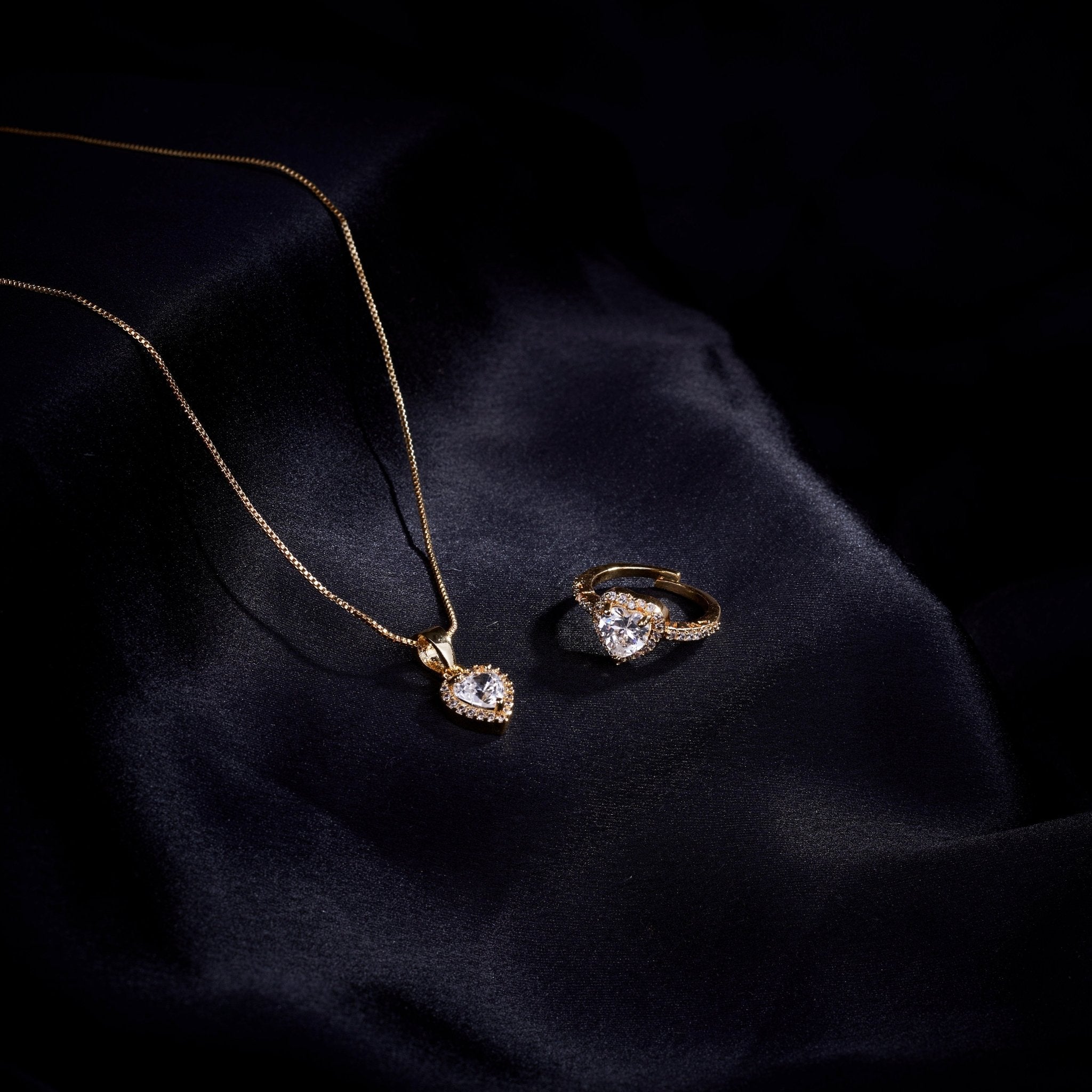 Golden Harmony Locket and Ring Combo