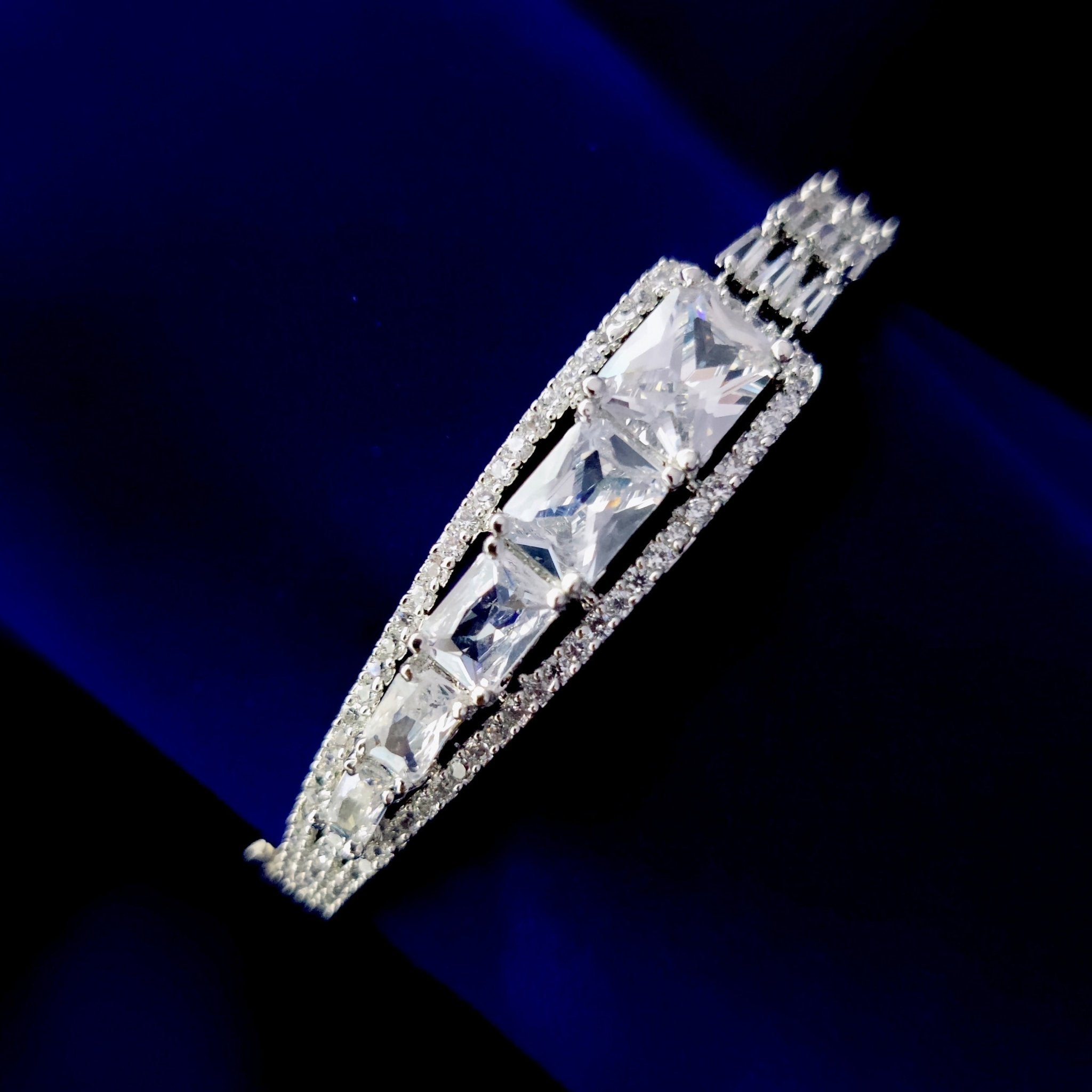 Graceful White Rhodium Bracelet