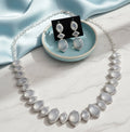 Grey Elegance Necklace in Rhodium