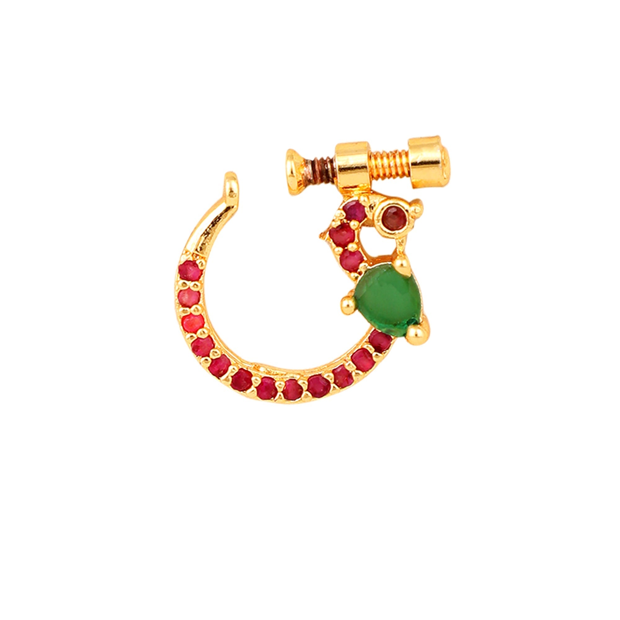 Imperial Bird-shaped Gold Plated Screw Nose Pin