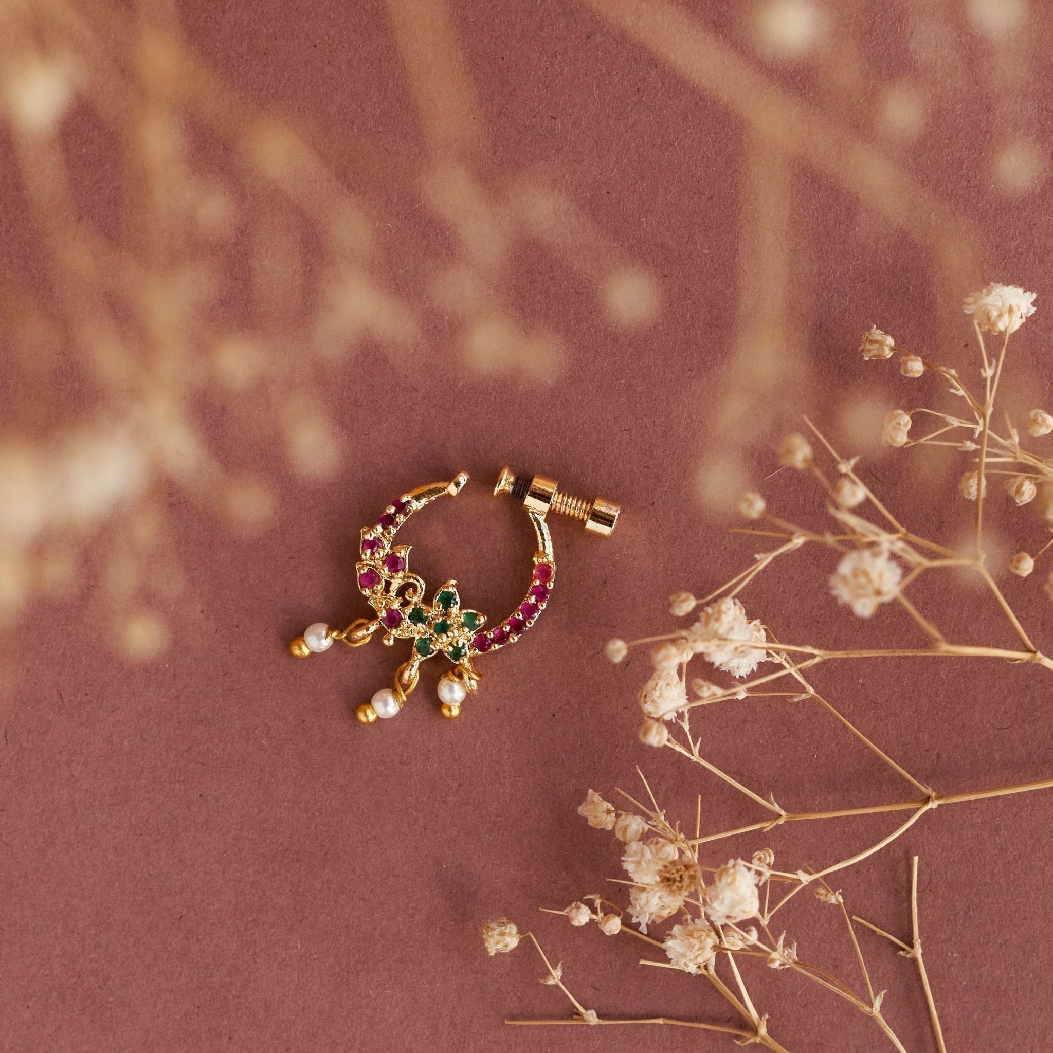 Imperial Bird-shaped Gold Plated Screw Nose Pin