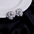 Imperial Crystal Floral Studs in Rhodium