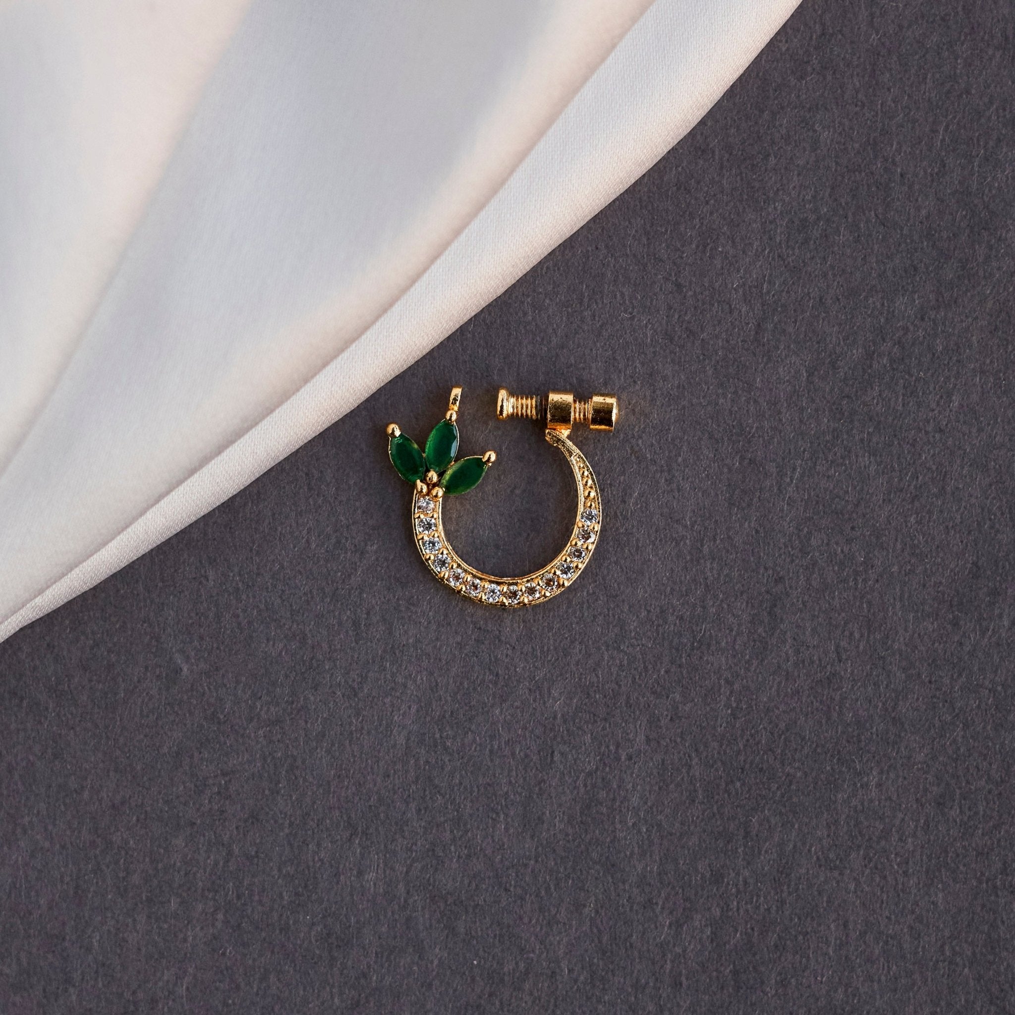 Imperial Floral Gold Plated Screw Nose Pin