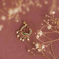 Imperial Peacock-shaped Gold Plated Screw Nose Pin