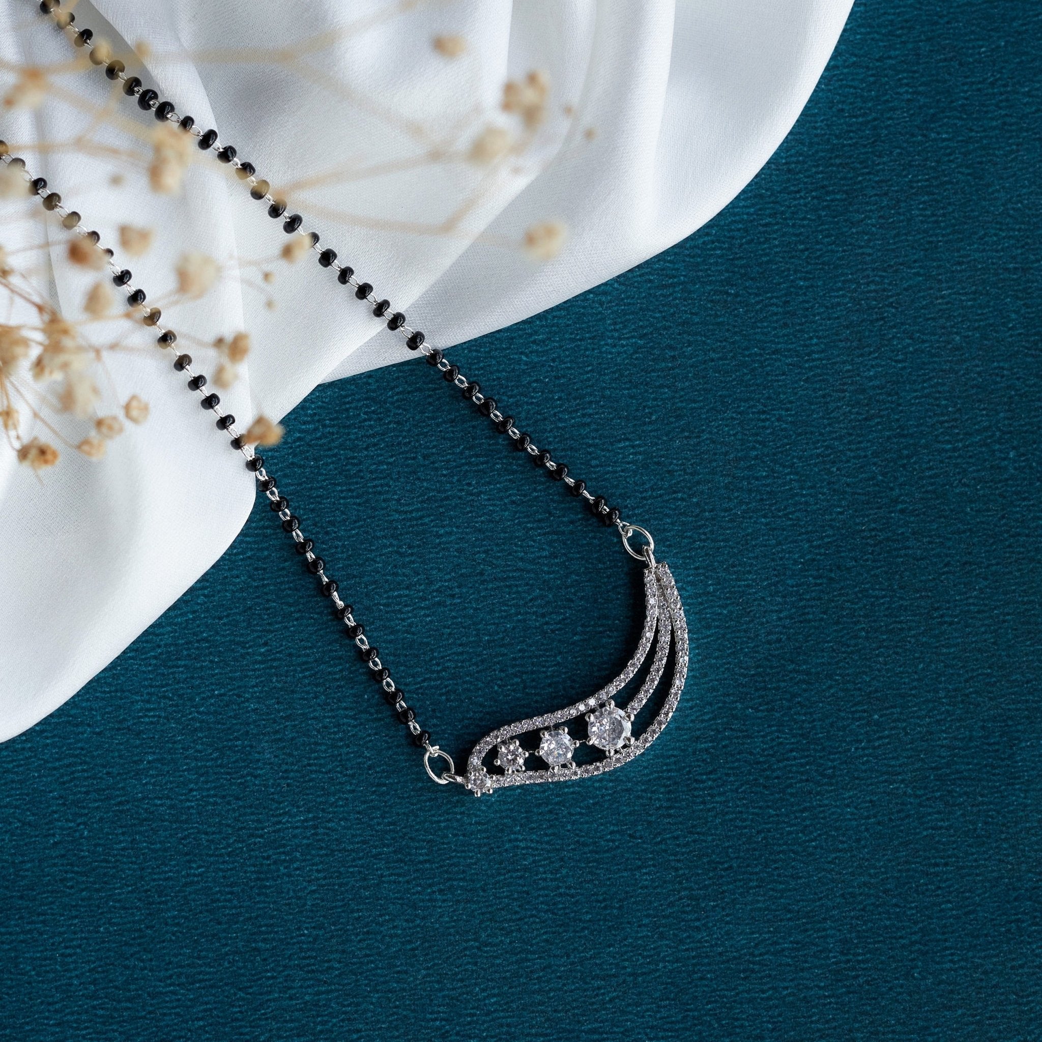 Infinity Gleam Rhodium Mangalsutra