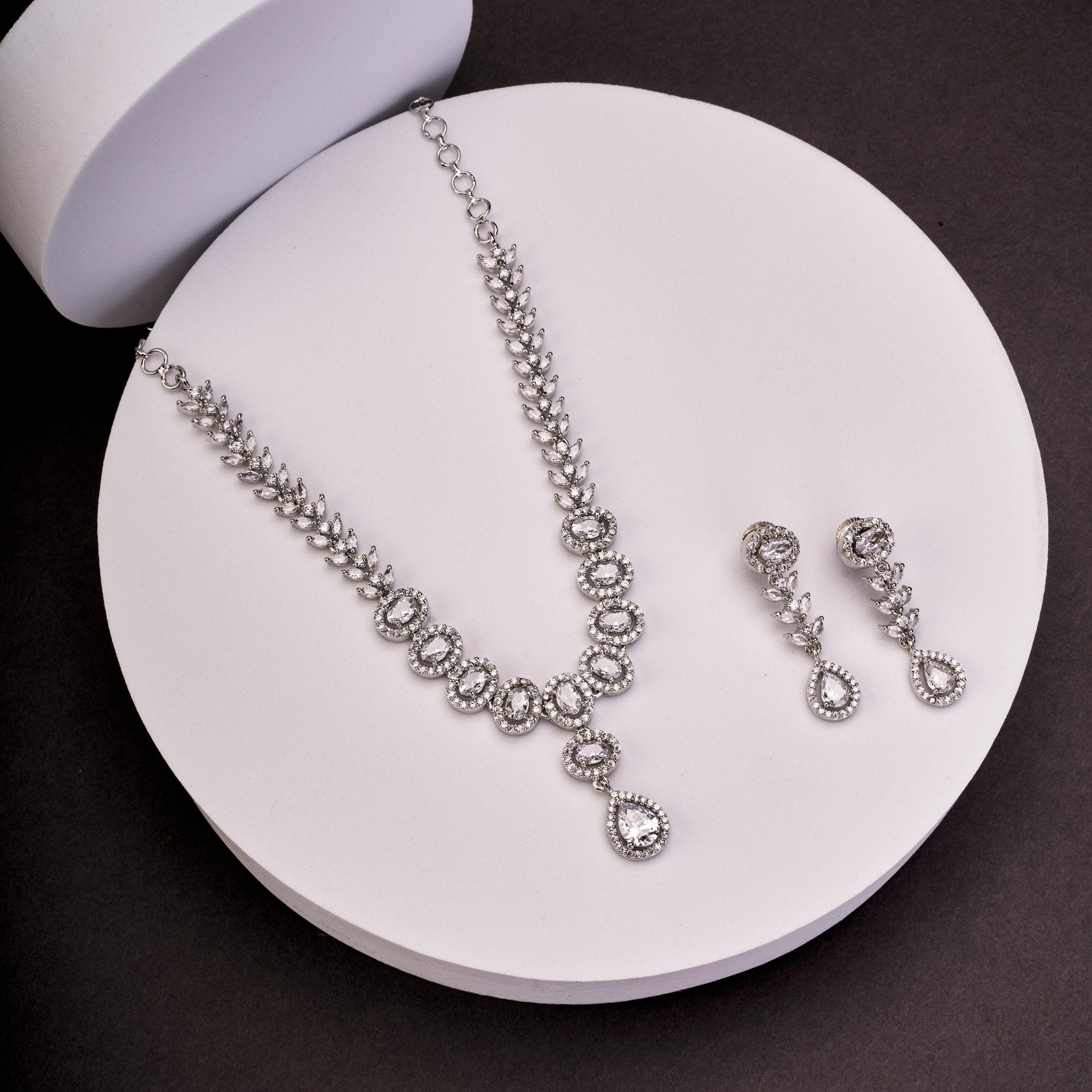 Jasmine Glow Rhodium Necklace
