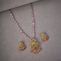 Locket Set - Lakshmi Enachanted Gold Plated Locket Set with Earrings - Opal Touch